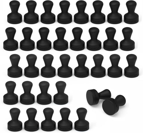 SMART&COOL Black 35 Pack Strong Silicone Push Pin Magnets, Anti Scratch Fridge Magnets, Small Push Pin Magnets, Magnets for Refrigerator, Whiteboa...
